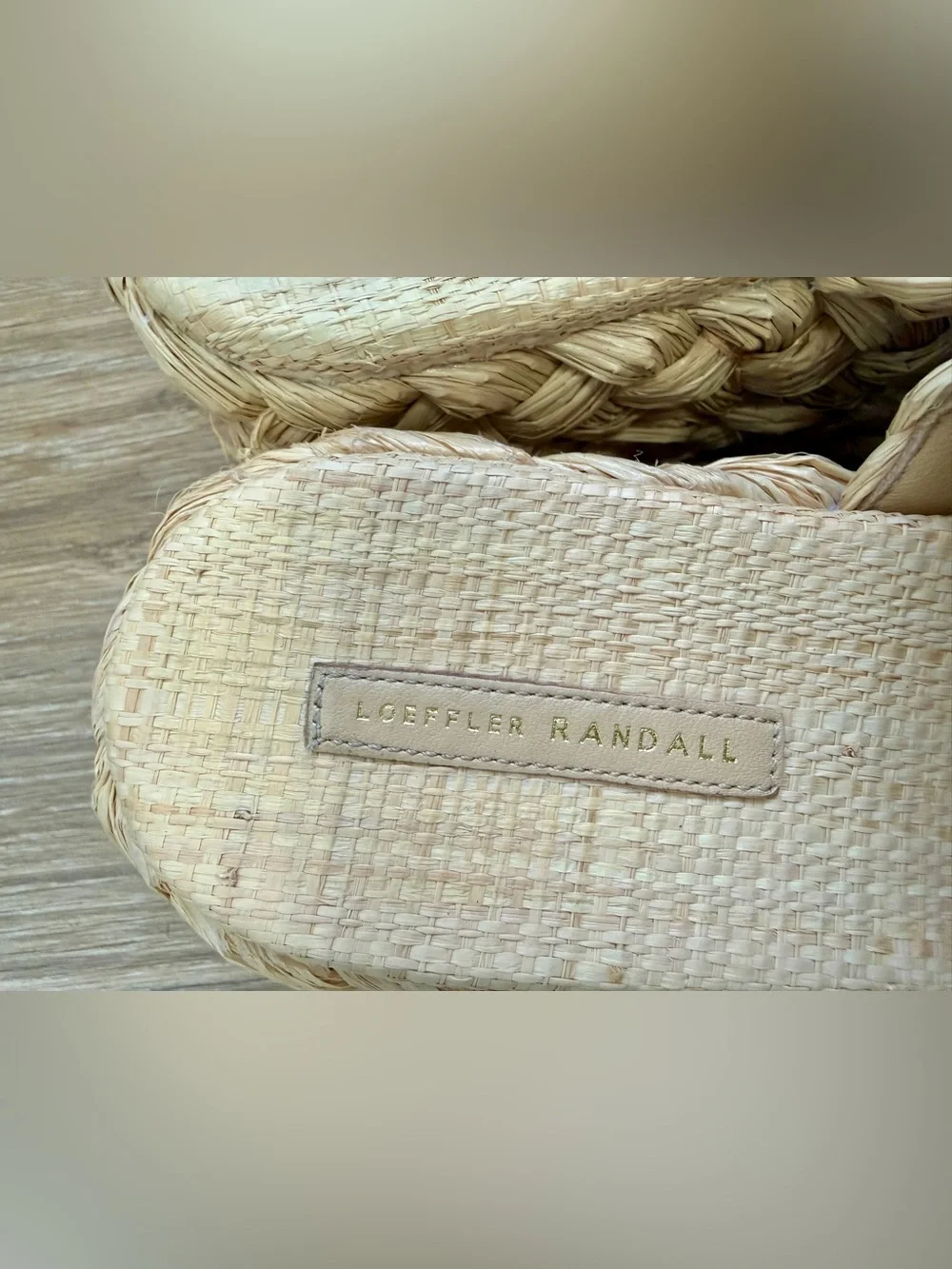 Loeffler Randall Aaron Natural Woven Straw Raffia Platform Sandals Size 8